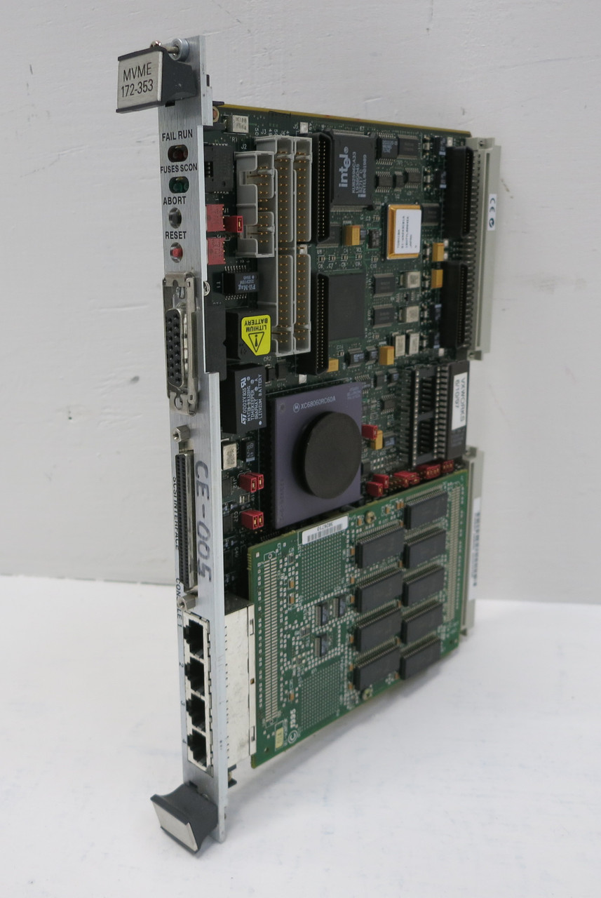 Motorola MVME172-353 SCSI Ethernet Interface Module PLC Board 84-W8183F01C (DW5378-4)