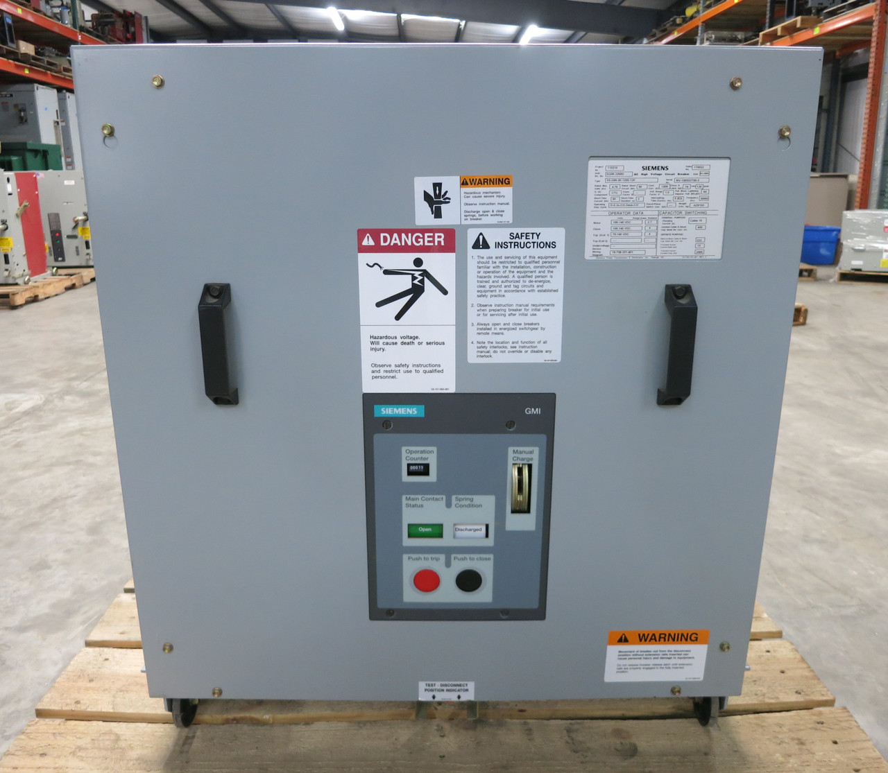 Siemens 05-GMI-50-1200-130 1200A 4.76kV Vacuum Circuit Breaker 1200 Amp VS-15050 (DW5383-5)