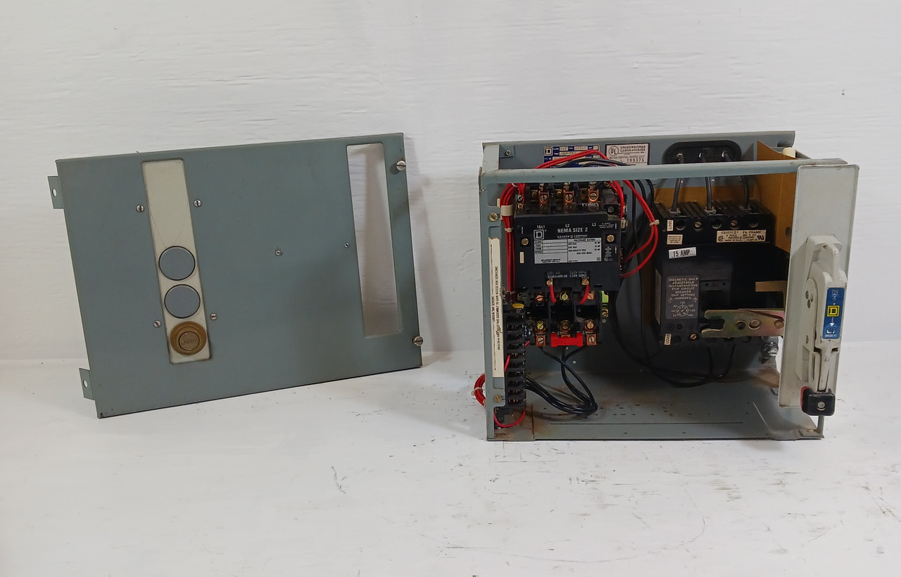 Image of Square D Model 4 Size 2 Starter 15A Breaker 12" MCC Bucket 15 Amp