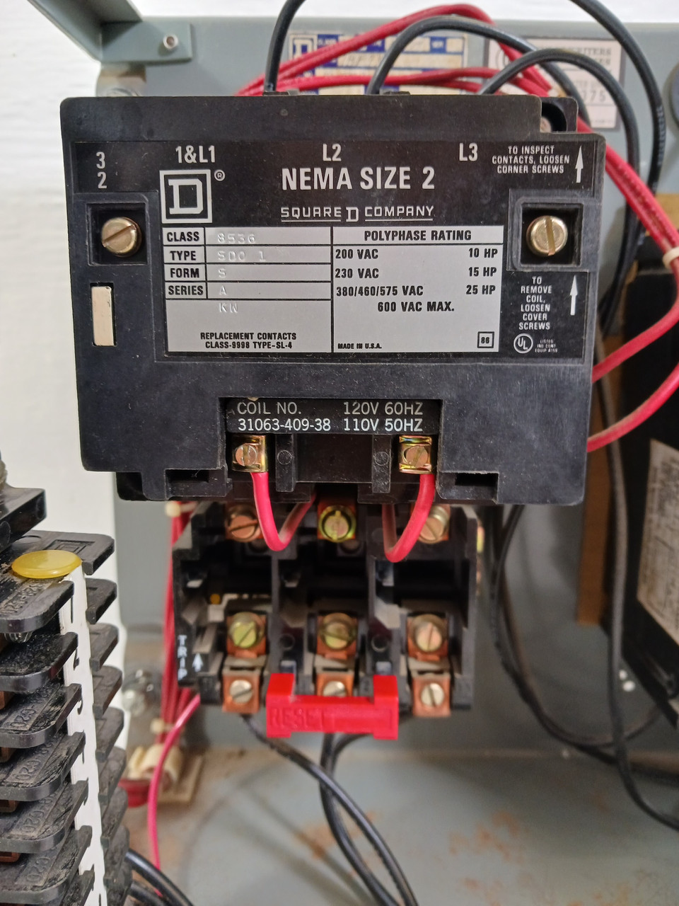 Square D Model 4 Size 2 Starter 15A Breaker 12" MCC Bucket 15 Amp (BJ0411-1)