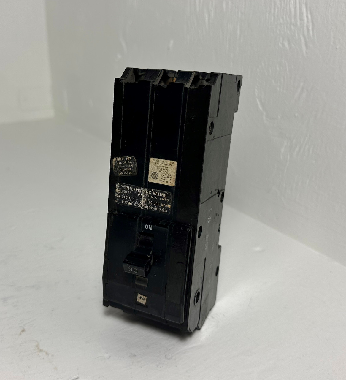 Square D QIB390 90A Molded Case Circuit Breaker 240 VAC Type QIB 3 Pole 90 Amp (EM4733-1)
