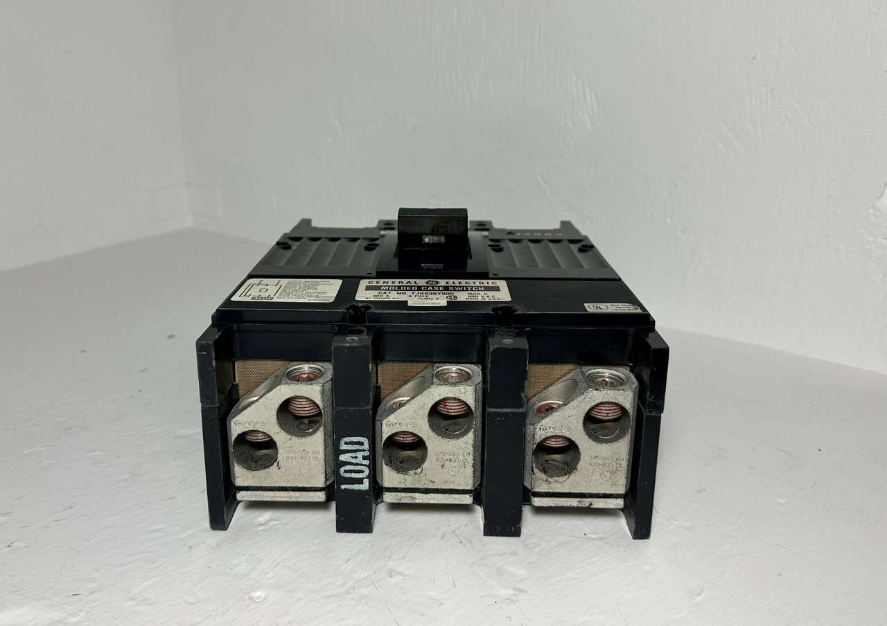GE 600A TJK636Y600 Molded Case Switch 480/600V 3 Pole 600 Amp General Electric (EM4734-1)