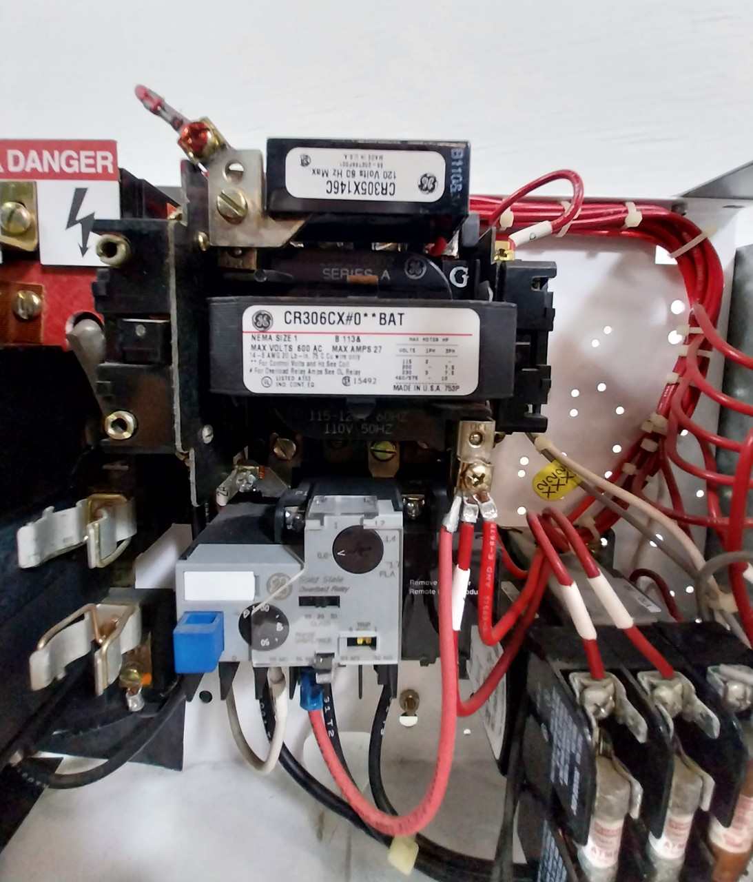 GE 8000 30 Amp Fusible Size 1 Starter 12" MCC Bucket 30A CR306CX#0**BAT (BJ0463-1)