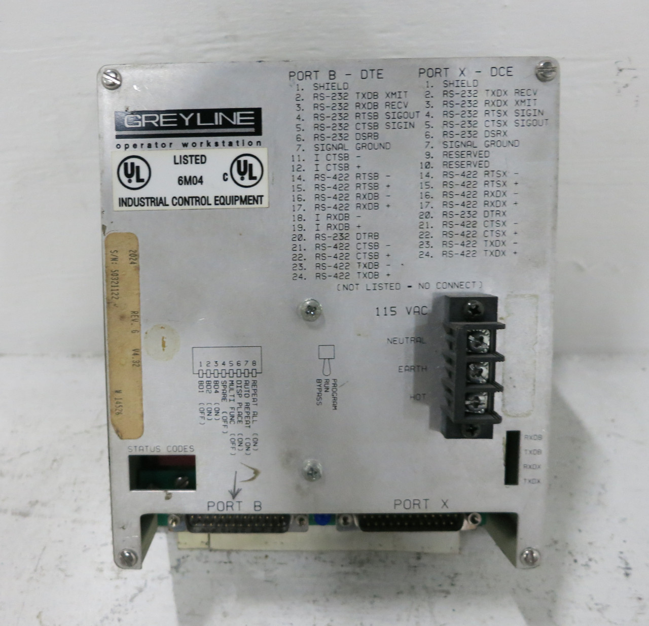 Cincinnati Greyline 2024 Operator Workstation HMI Rev G Interface (DW5536-1)