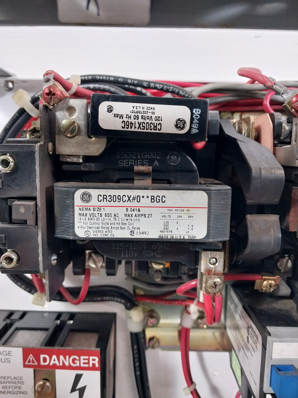 GE 8000 Size 1 Reversing Starter 30A Fusible 18" MCC Bucket 30 Amp CR306 Flawed (BJ0494-1)