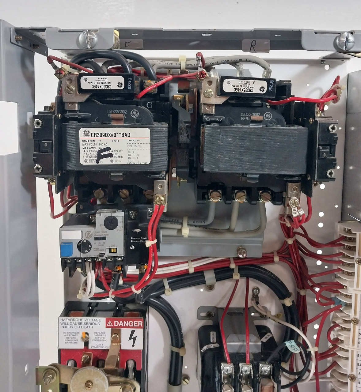 GE 8000 60A Size 2 Reversing 24" MCC Starter Bucket Fusible 60 Amp CR309 (BJ0497-1)