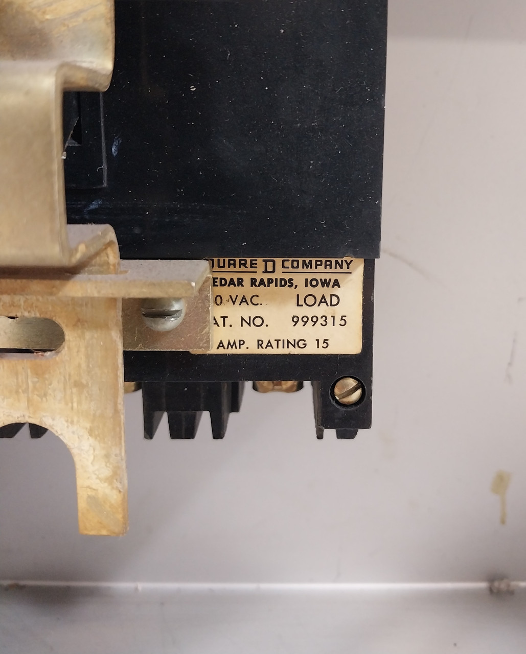Square D Model 3 15A Breaker Feeder 12" MCC Bucket 15 Amp Class 8999 999315 (BJ0503-1)