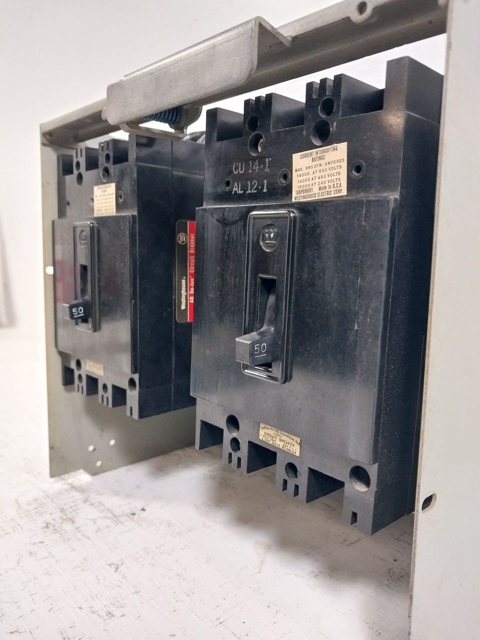 Westinghouse Type W 50A Dual Breaker 12" Feeder MCC Bucket 50 Amp (BJ0530-2)