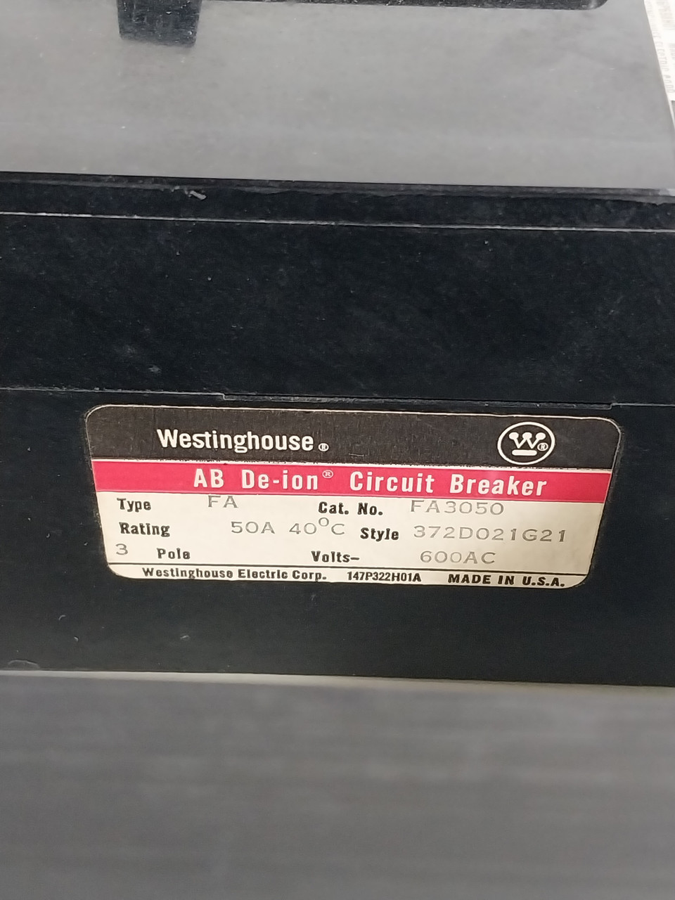 Westinghouse Type W 50A Dual Breaker 12" Feeder MCC Bucket 50 Amp (BJ0530-2)
