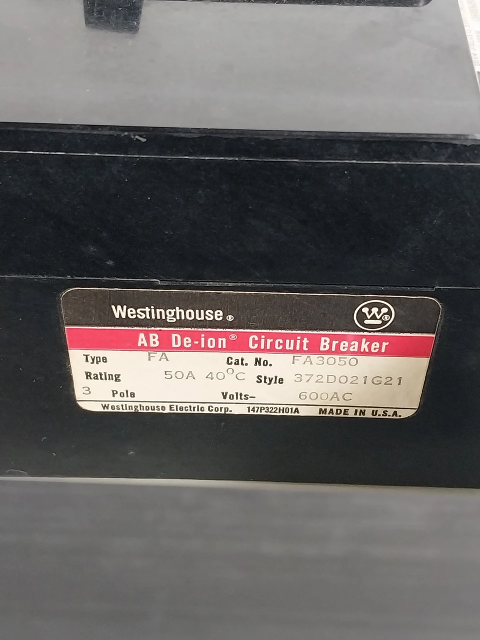 Westinghouse Type W 50A Dual Breaker 12" Feeder MCC Bucket 50 Amp (BJ0530-2)