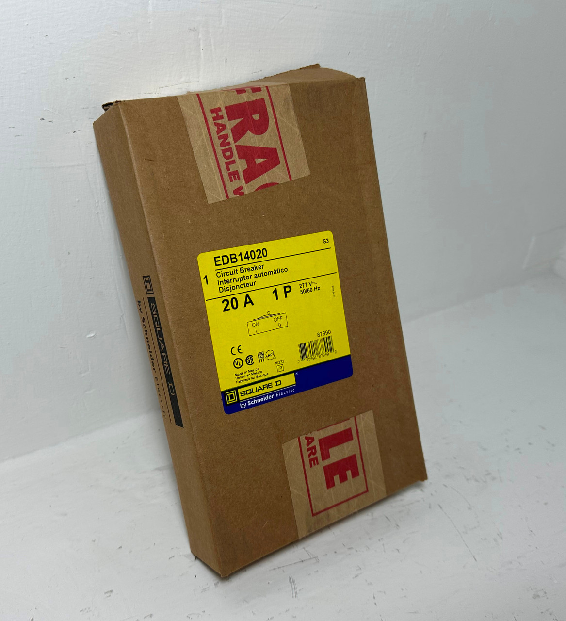 NEW Square D EDB14020 20A Circuit Breaker 1 Pole 18kA @ 277/240 VAC 20 Amp NIB (EM4838-50)