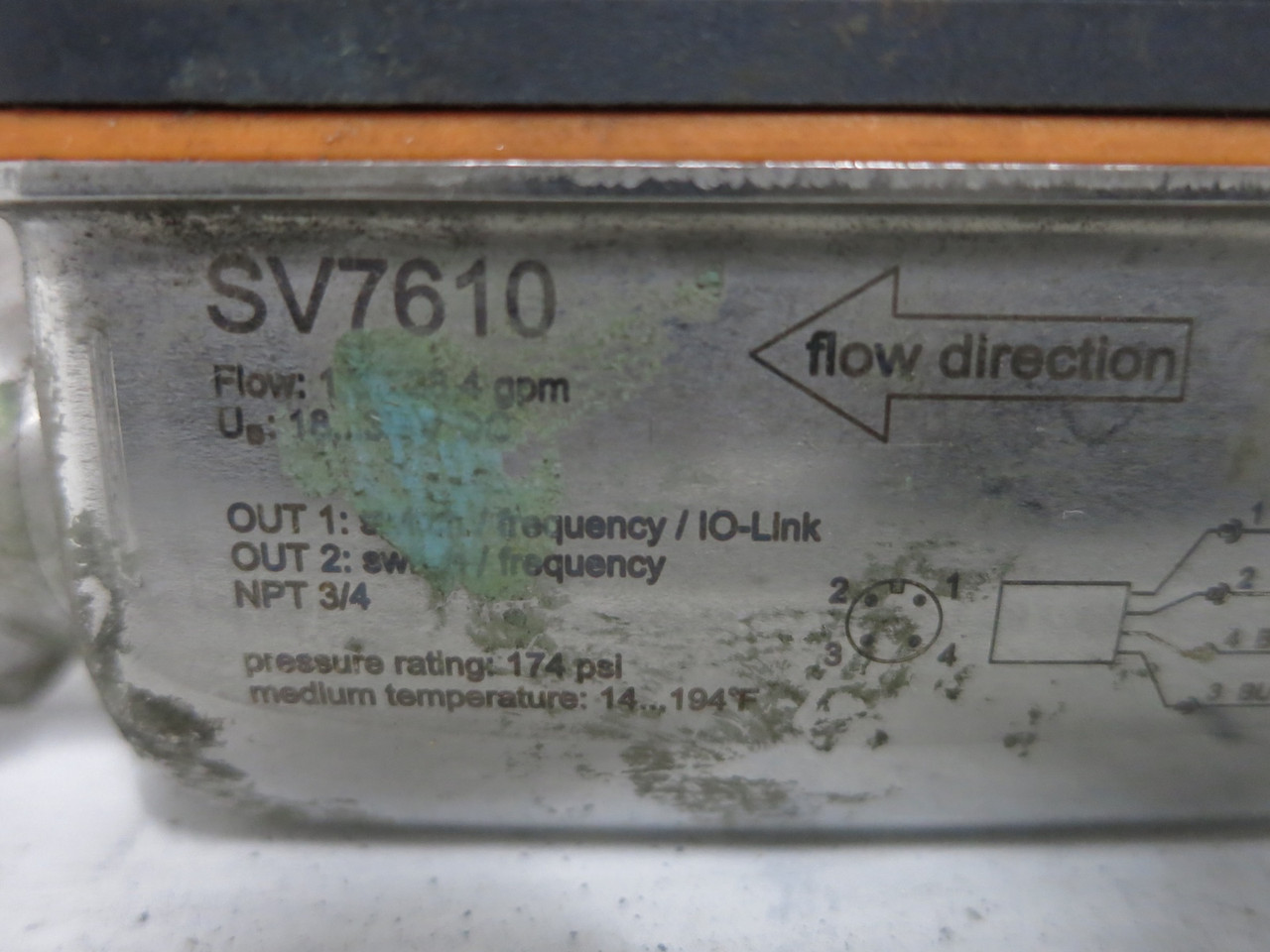 ifm SV7610 SV Vortex Flowmeter with Display 174 PSI 3/4" NPT SV-7610 (DW5674-6)