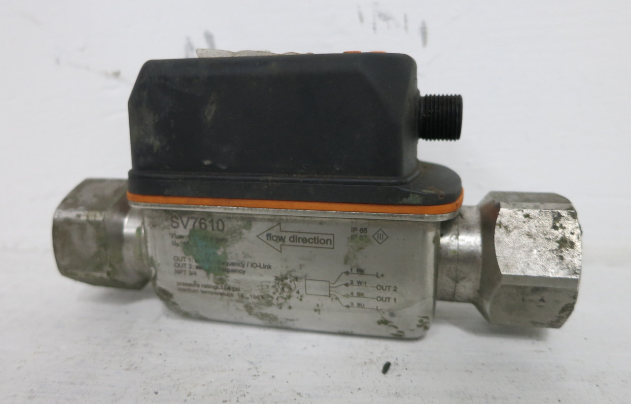 ifm SV7610 SV Vortex Flowmeter with Display 174 PSI 3/4" NPT SV-7610 (DW5674-6)