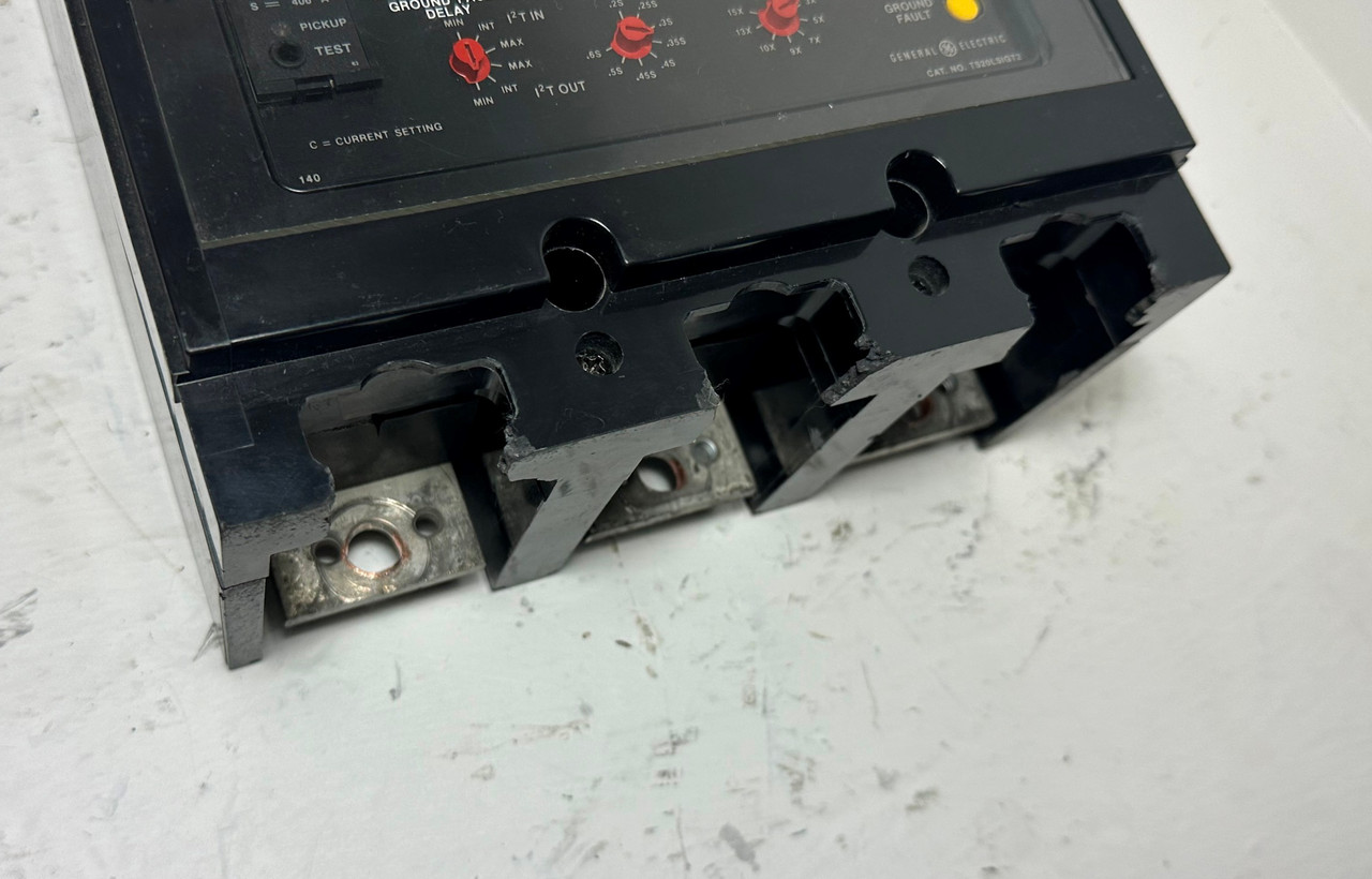 GE TJH4S 400A Hi-Break LSIG Circuit Breaker 200A Plug General Electric TJH4 flaw (EM4844-1)