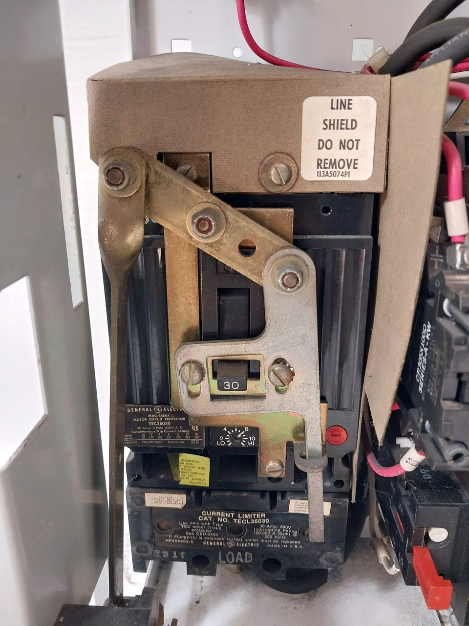 GE 8000 30 Amp Breaker Size 2 Starter 24" MCC Bucket 30A TECL CR0206 (BJ0555-1)