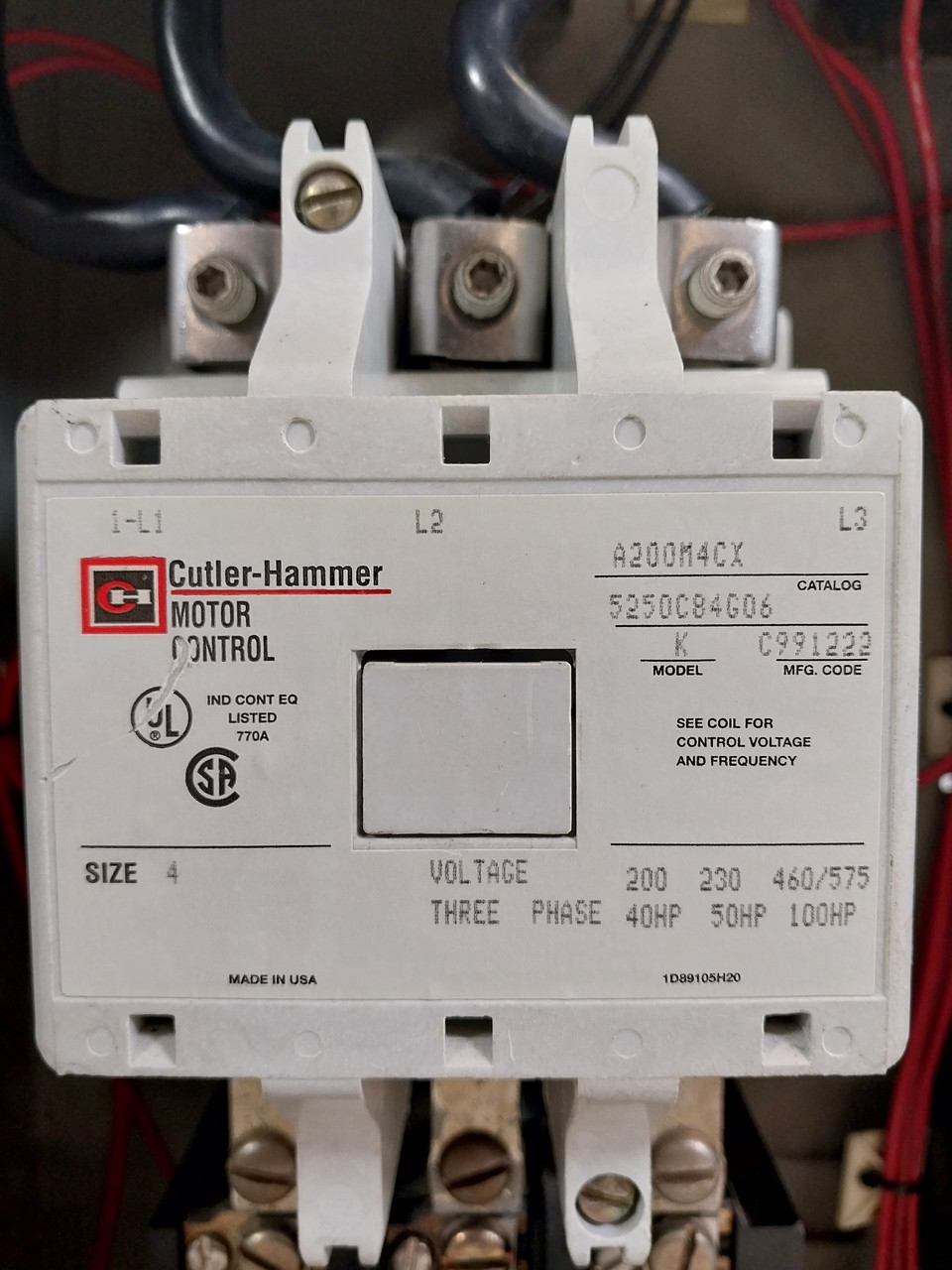 Westinghouse Type W Size 4 Starter 125A Breaker MCC Bucket 30" 125 Amp (BJ0560-1)