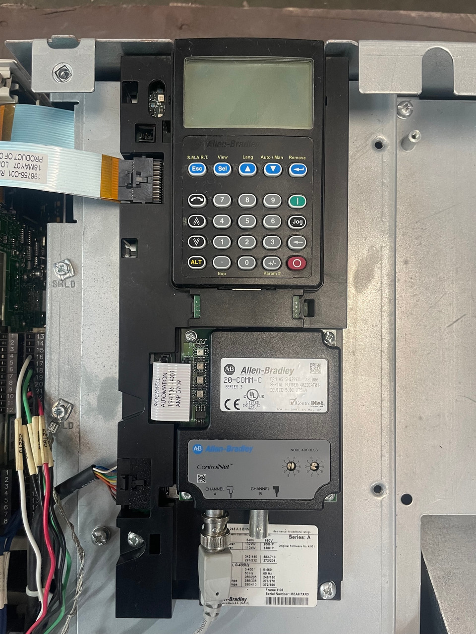 Allen Bradley 20DJ248A3ENNACANE 200 HP PowerFlex 700 AC VS Drive 650V DC Input (PM3222-2)