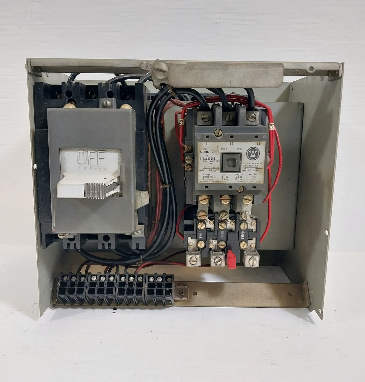 Westinghouse Type W Size 2 Starter 40A Breaker 12" MCC Bucket 40 Amp FA (BJ0568-1)