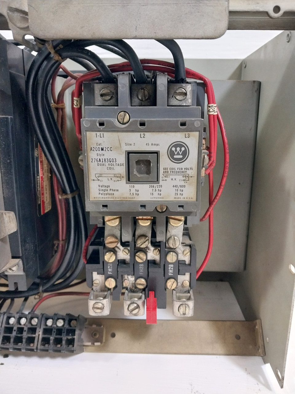 Westinghouse Type W Size 2 Starter 40A Breaker 12" MCC Bucket 40 Amp FA (BJ0568-1)