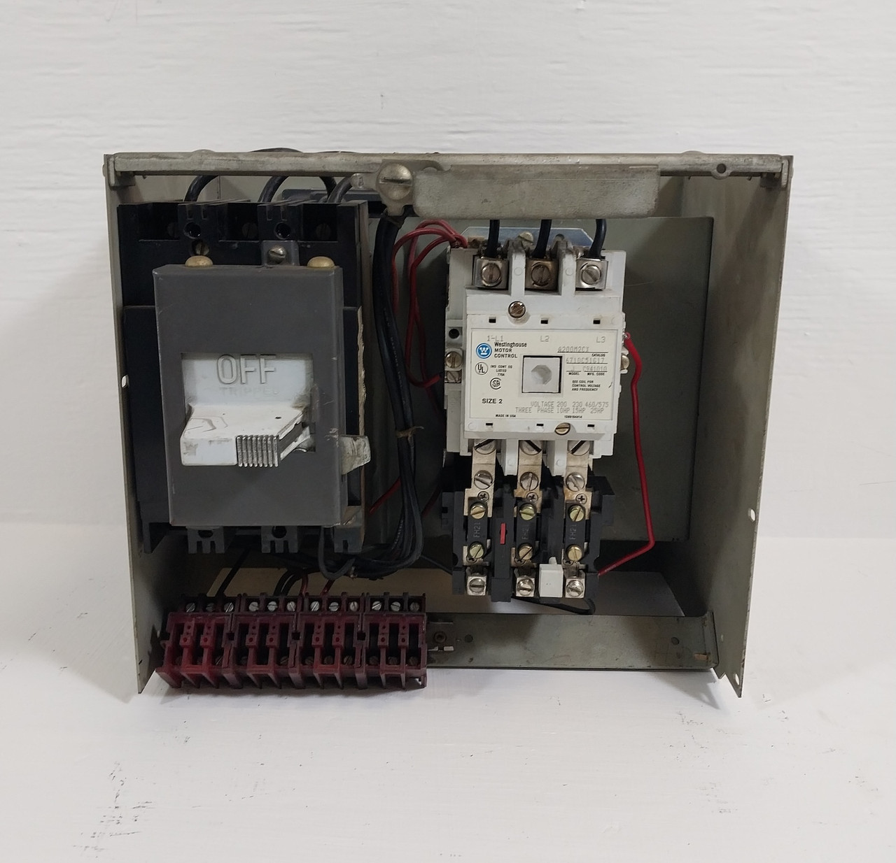 Westinghouse Type W Size 2 Starter 20A Breaker 12" MCC Bucket 20 Amp (BJ0567-2)