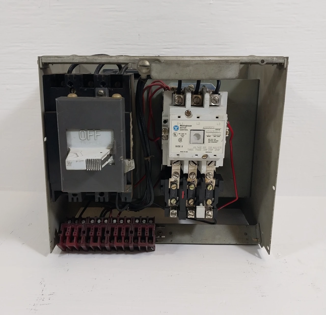 Westinghouse Type W Size 2 Starter 20A Breaker 12" MCC Bucket 20 Amp (BJ0567-2)