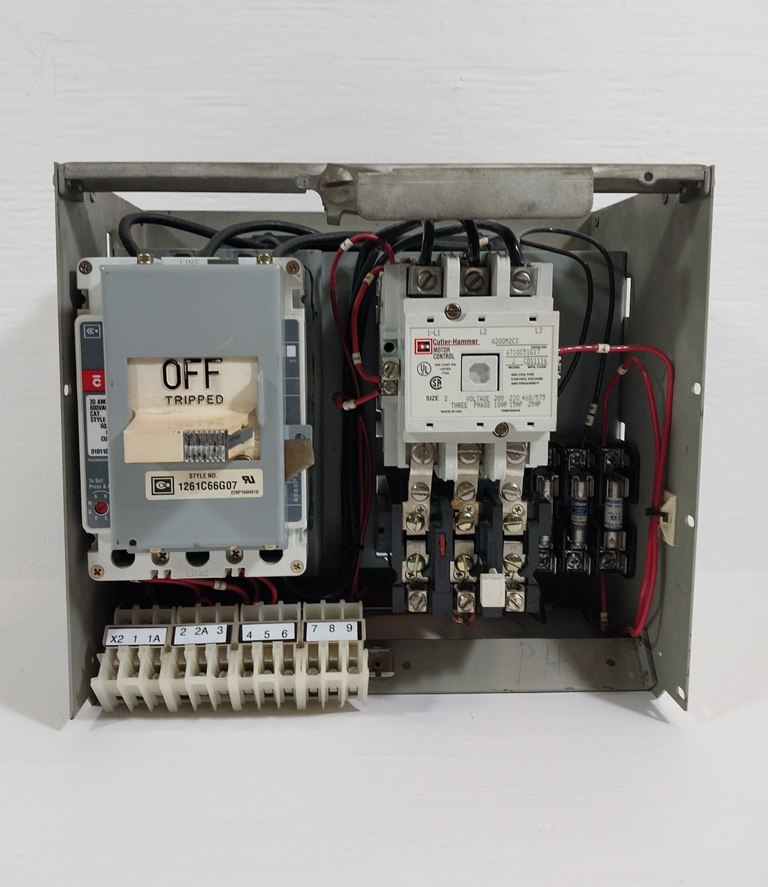 Westinghouse Type W Size 2 Starter 30A Breaker 12" MCC Bucket 30 Amp HMCP (BJ0566-1)