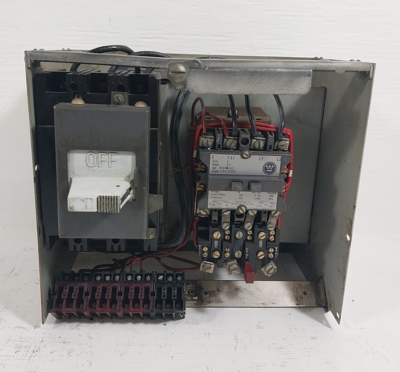 Westinghouse Type W Size 1 Starter 12" 30A Breaker MCC Bucket 30 Amp (BJ0577-8)