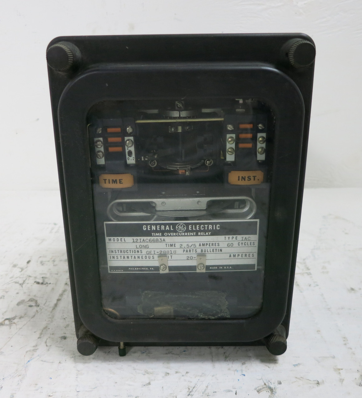 GE 12IAC66B3A Time Overcurrent Relay Type IAC 2.5/5 Amp General Electric (DW5752-2)