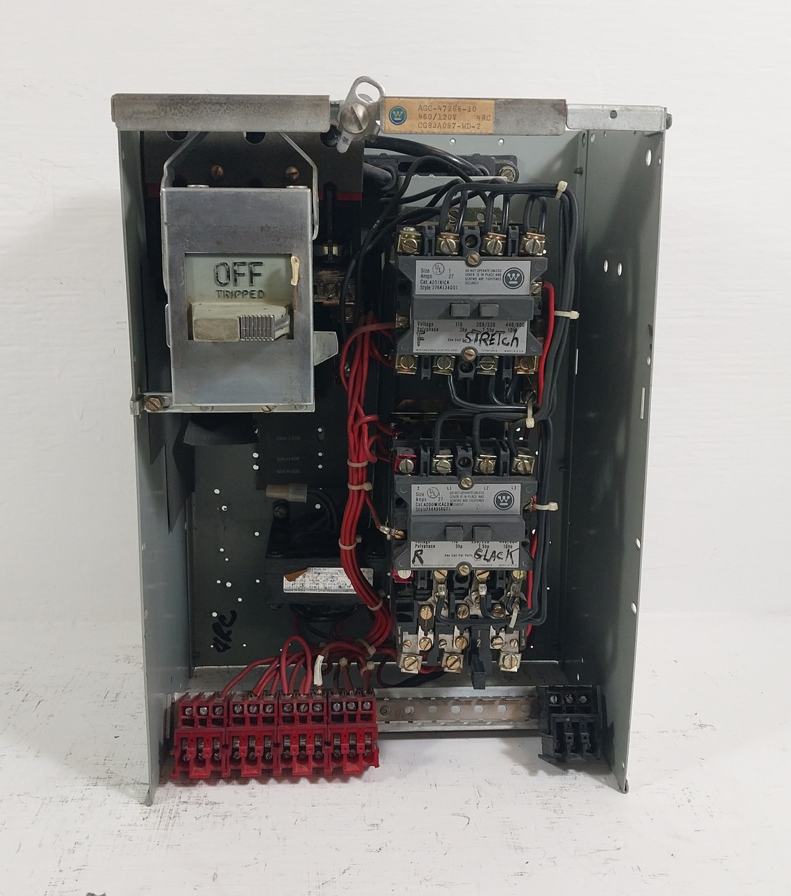 Westinghouse Type W Size 1 FVR Reversing Starter 30 Amp Fusible 18" MCC Bucket (BJ0594-3)