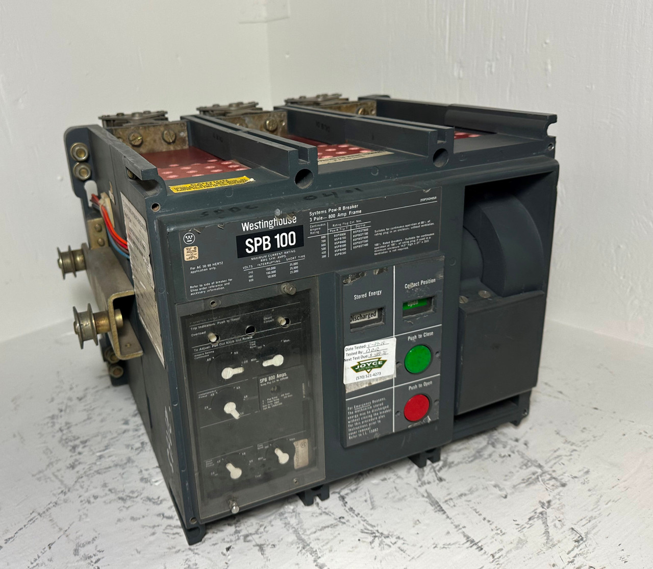 Image of Westinghouse SPB 100 800A LSI Drawout MO Pow-R Breaker 800 Amp Plug & Shunt flaw