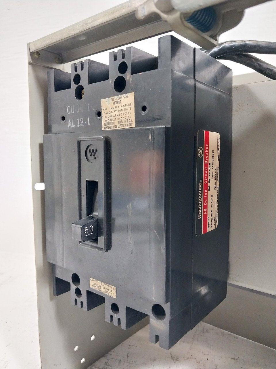 Westinghouse Type W 50/100 Amp 12" Dual Breaker Feeder MCC Bucket MCCB 50A/100A (BJ0602-2)