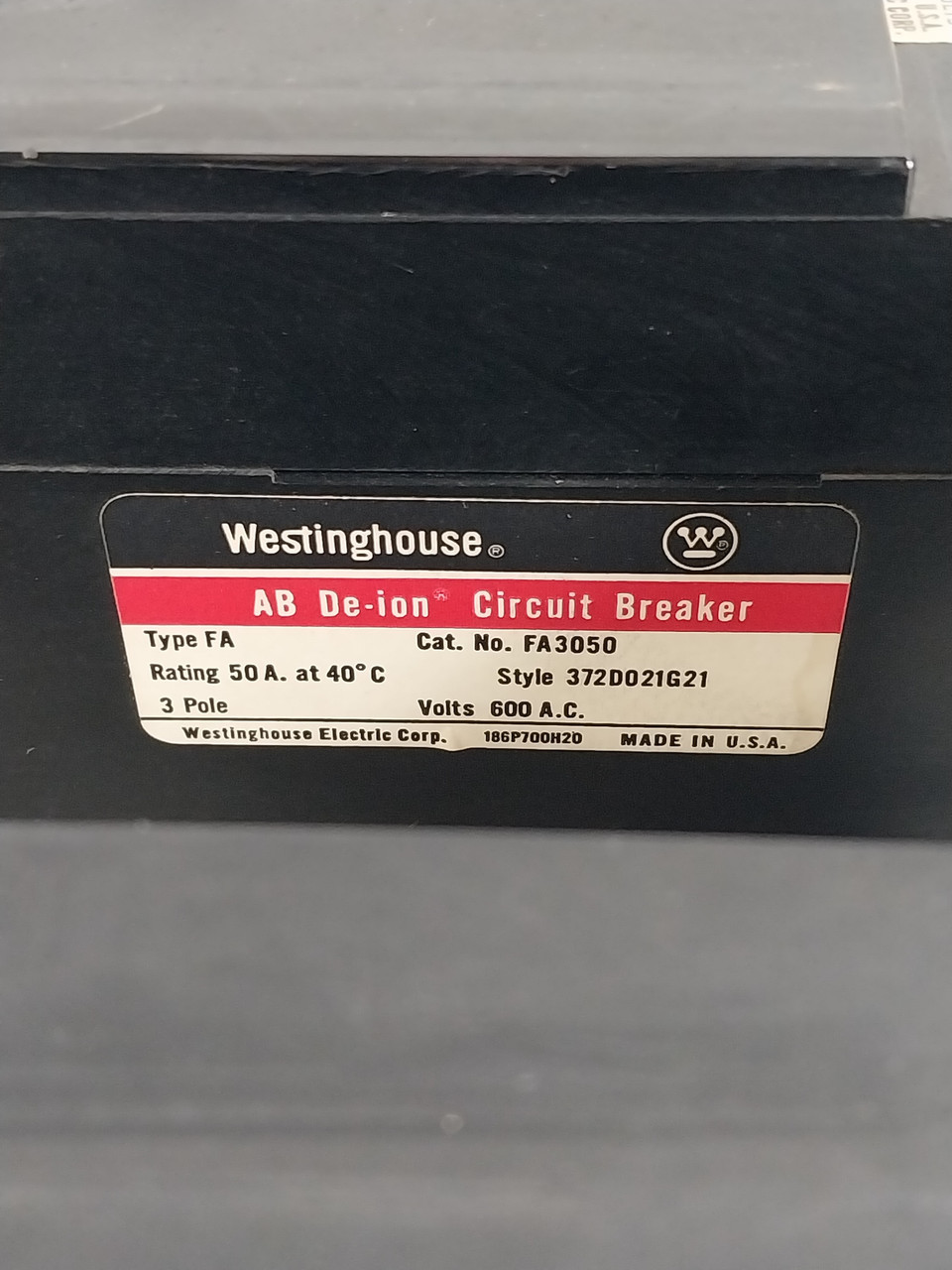 Westinghouse Type W 50/100 Amp 12" Dual Breaker Feeder MCC Bucket MCCB 50A/100A (BJ0602-2)
