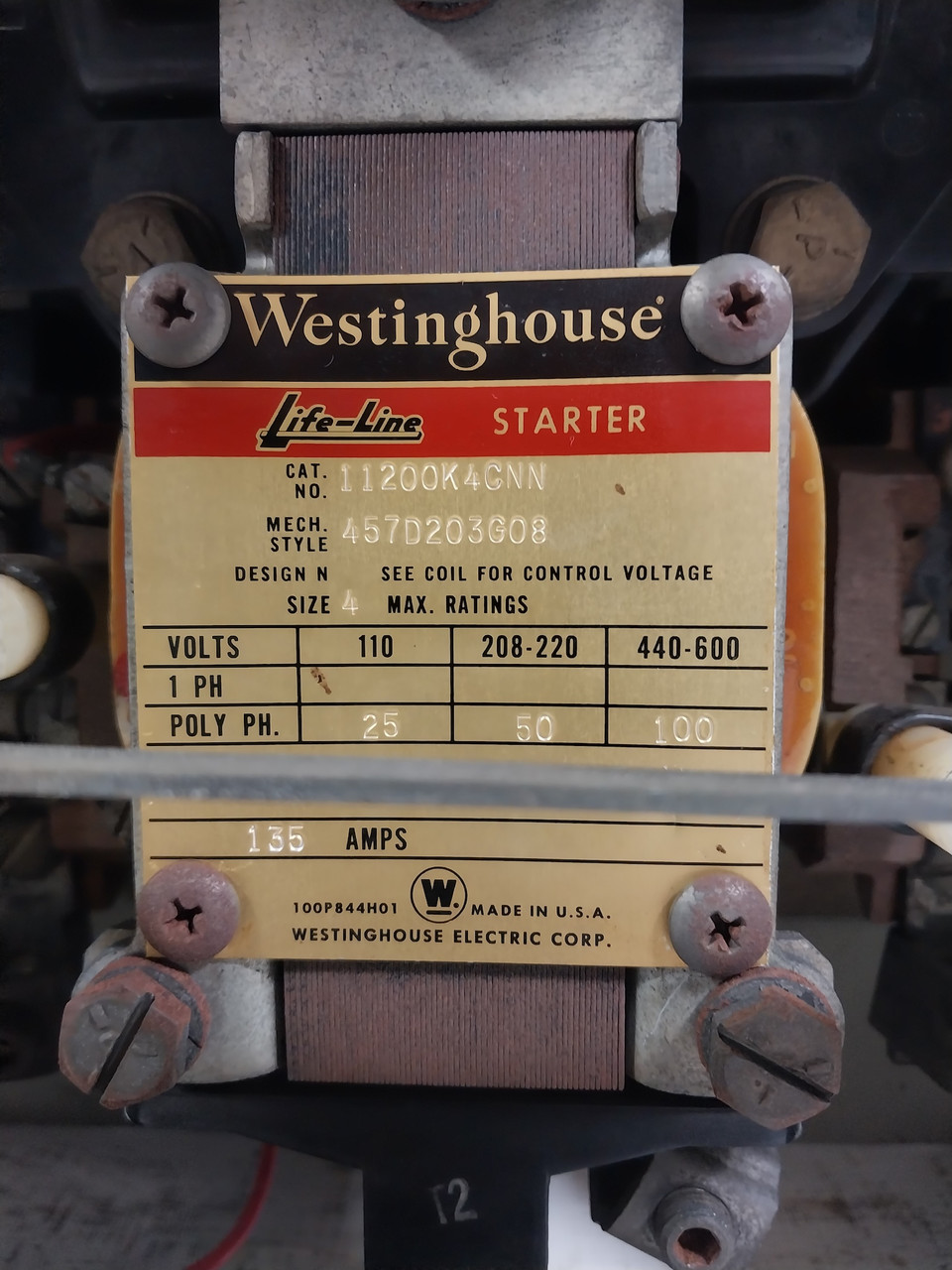Westinghouse Type W Size 4 Starter 125A Breaker Motor Control Center Bucket 30" (BJ0613-3)