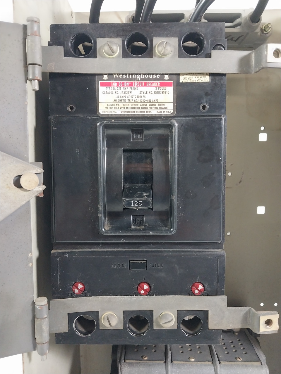 Westinghouse Type W Size 4 Starter 125A Breaker Motor Control Center Bucket 30" (BJ0613-3)