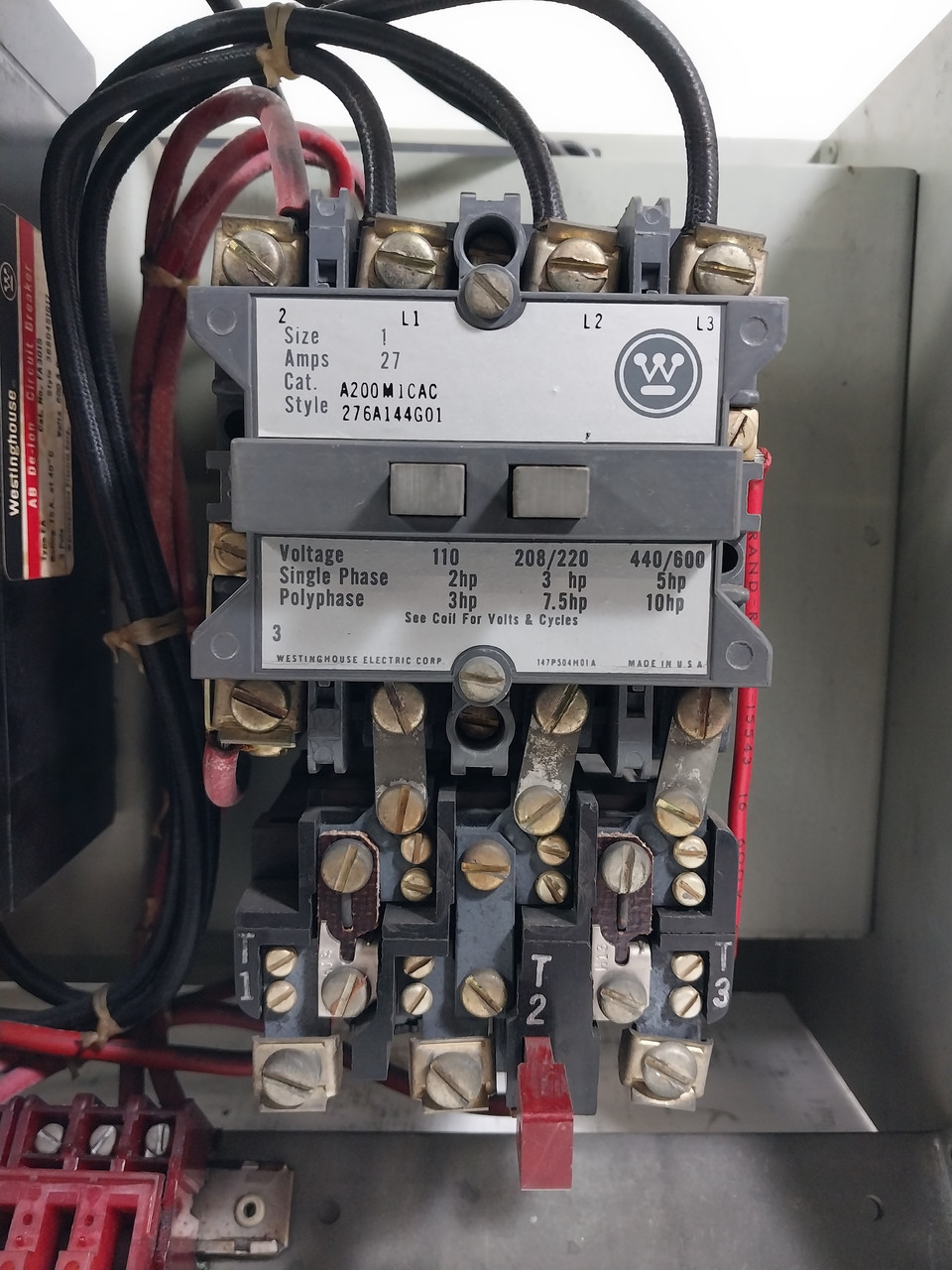 Westinghouse Type W Size 1 Starter 15A Breaker 12" MCC Bucket 15 Amp FA3015 (BJ0615-2)