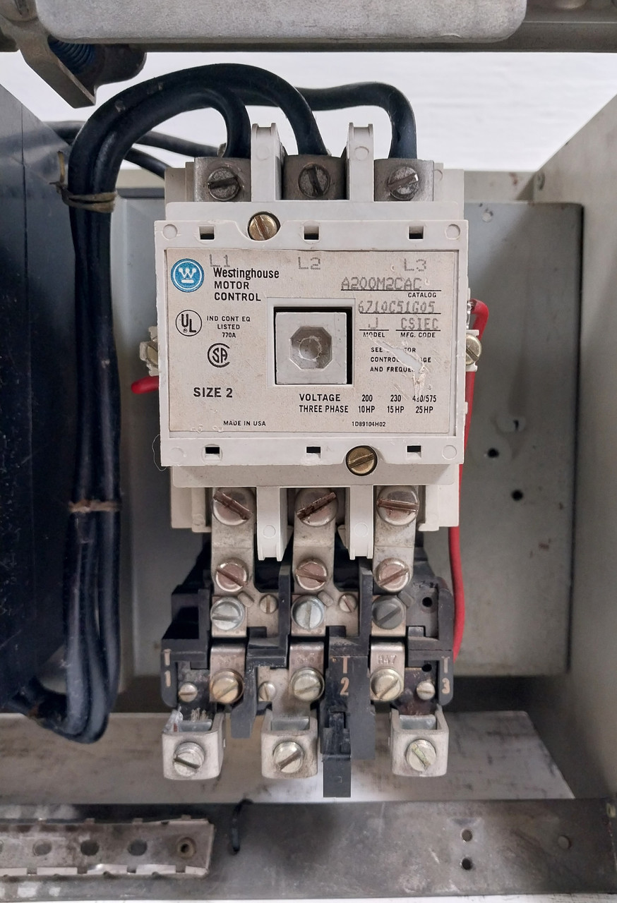 Westinghouse Type W Size 2 Starter 15A Breaker 12" MCC Bucket 15 Amp A200M2CAC (BJ0627-1)