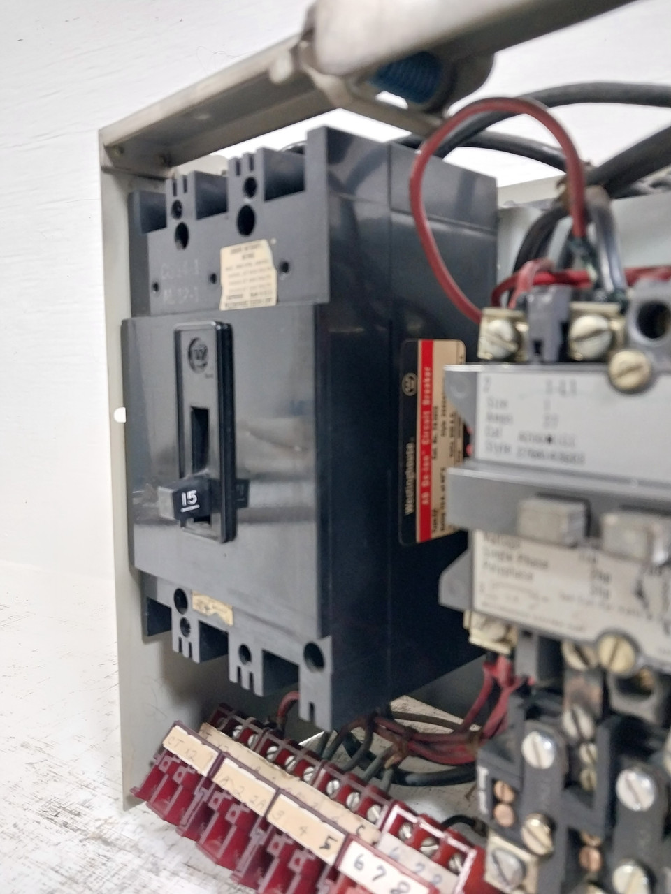 Westinghouse Type W Size 1 Starter 15A 12" Breaker MCC Bucket 15 Amp A200M1CC (BJ0625-6)