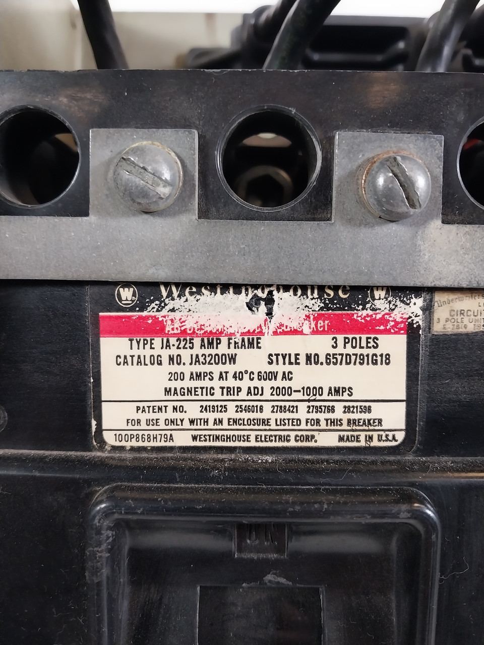 Westinghouse Type W Size 4 Starter 200A Breaker 30" MCC Bucket 200 Amp *No Door* (BJ0628-2)