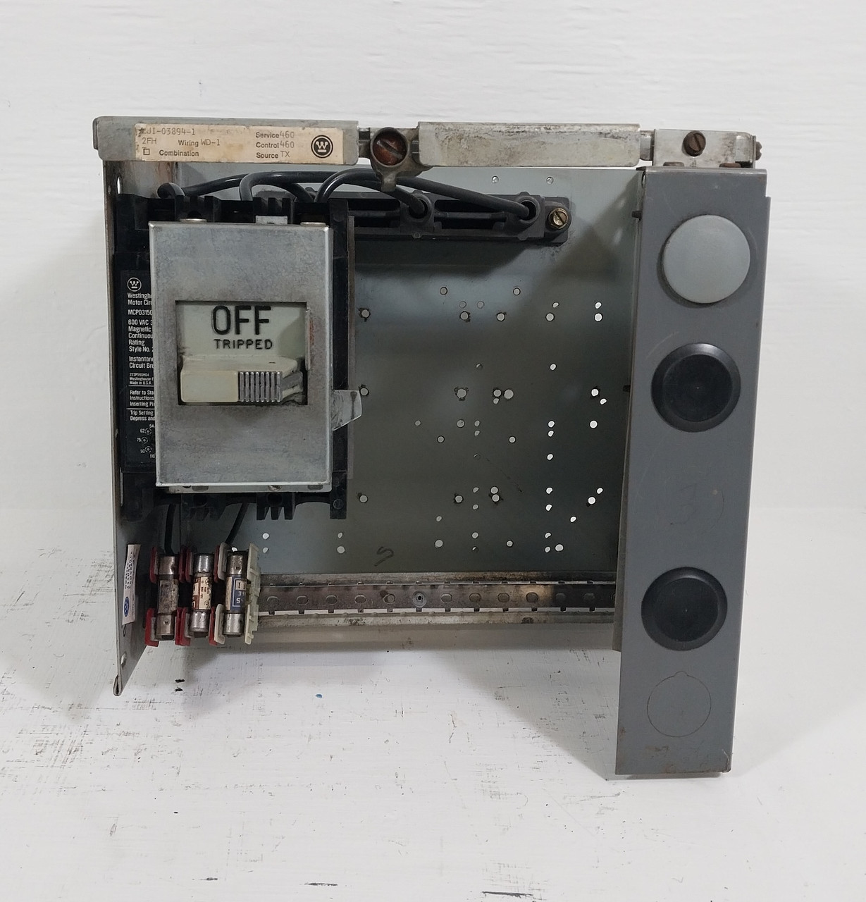 Westinghouse Type W 15 Amp Breaker Type Feeder MCC Bucket 12" 15A MCP (BJ0580-5)