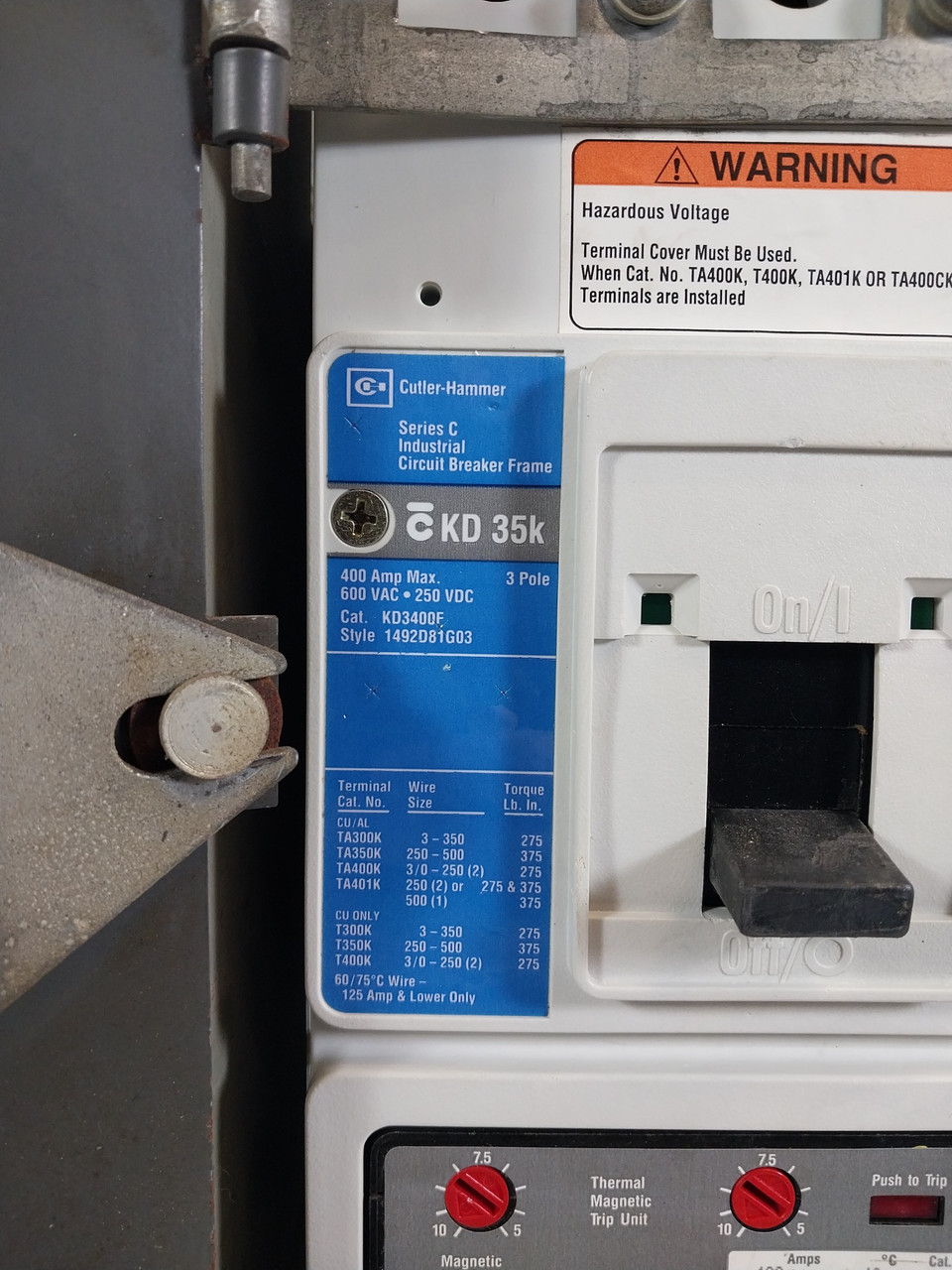 Westinghouse Type W Size 4 Starter 400A Breaker 30" MCC Bucket 400 Amp *No Door* (BJ0639-1)