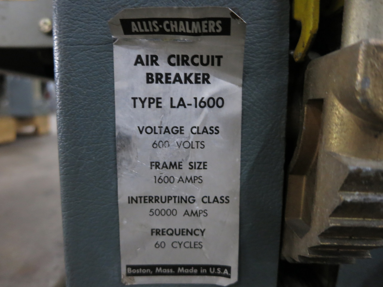 Allis-Chalmers LA-1600 1600A Air Breaker LSIG SRH56LSIG Trip Unit LA 1600 Amp (DW5839-2)
