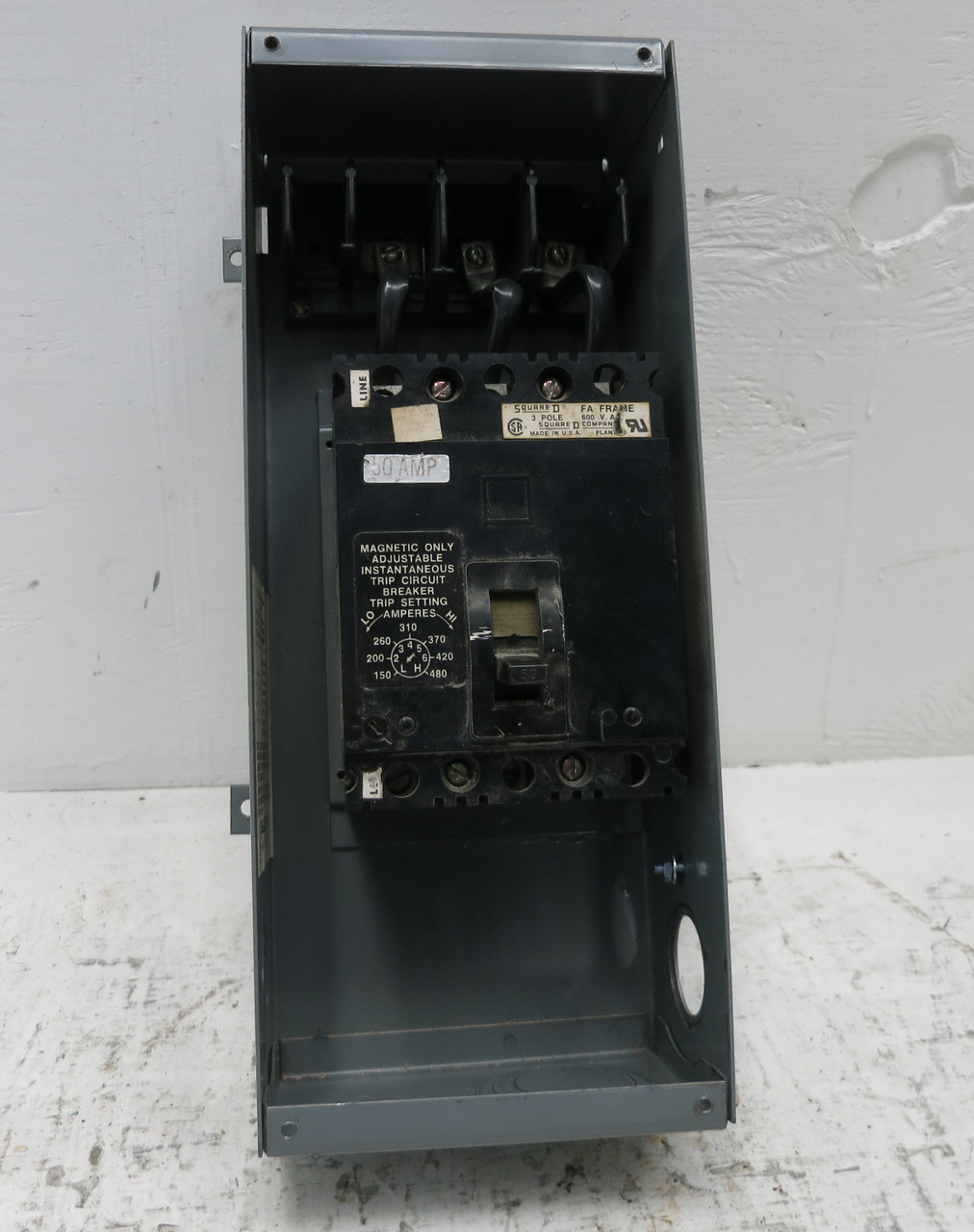 Square D PI-50-FA 50A 480V Busway Switch Bus Plug Unit 3PH 3W PI50FA 50 Amp (DW5855-1)