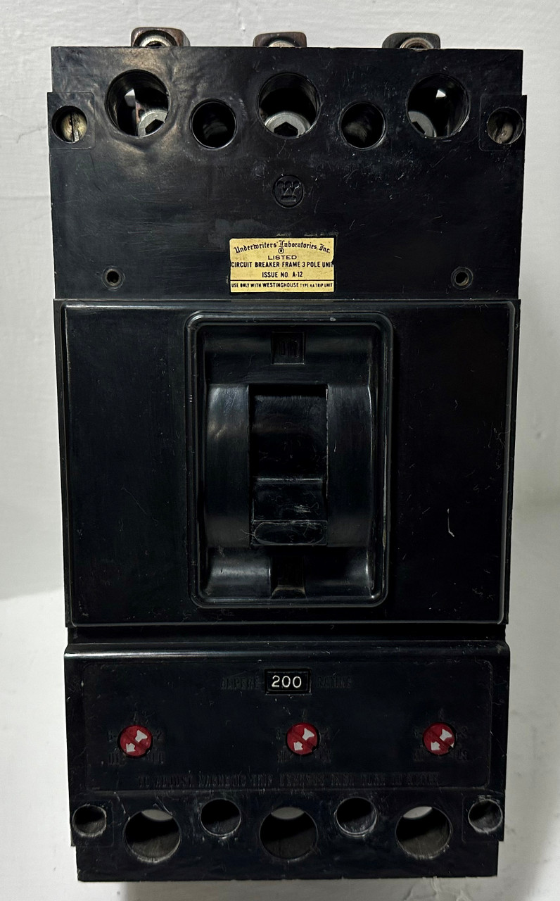 CH Westinghouse KA3225F 225A Circuit Breaker w 200 Amp Trip 600V KA Frame KA3200 (EM4958-1)