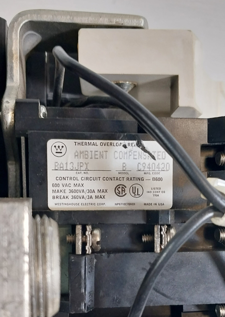 Westinghouse Size 5 A200M5CX Motor Contactor 300A 480V Coil Sz5 600V (BJ0700-1)