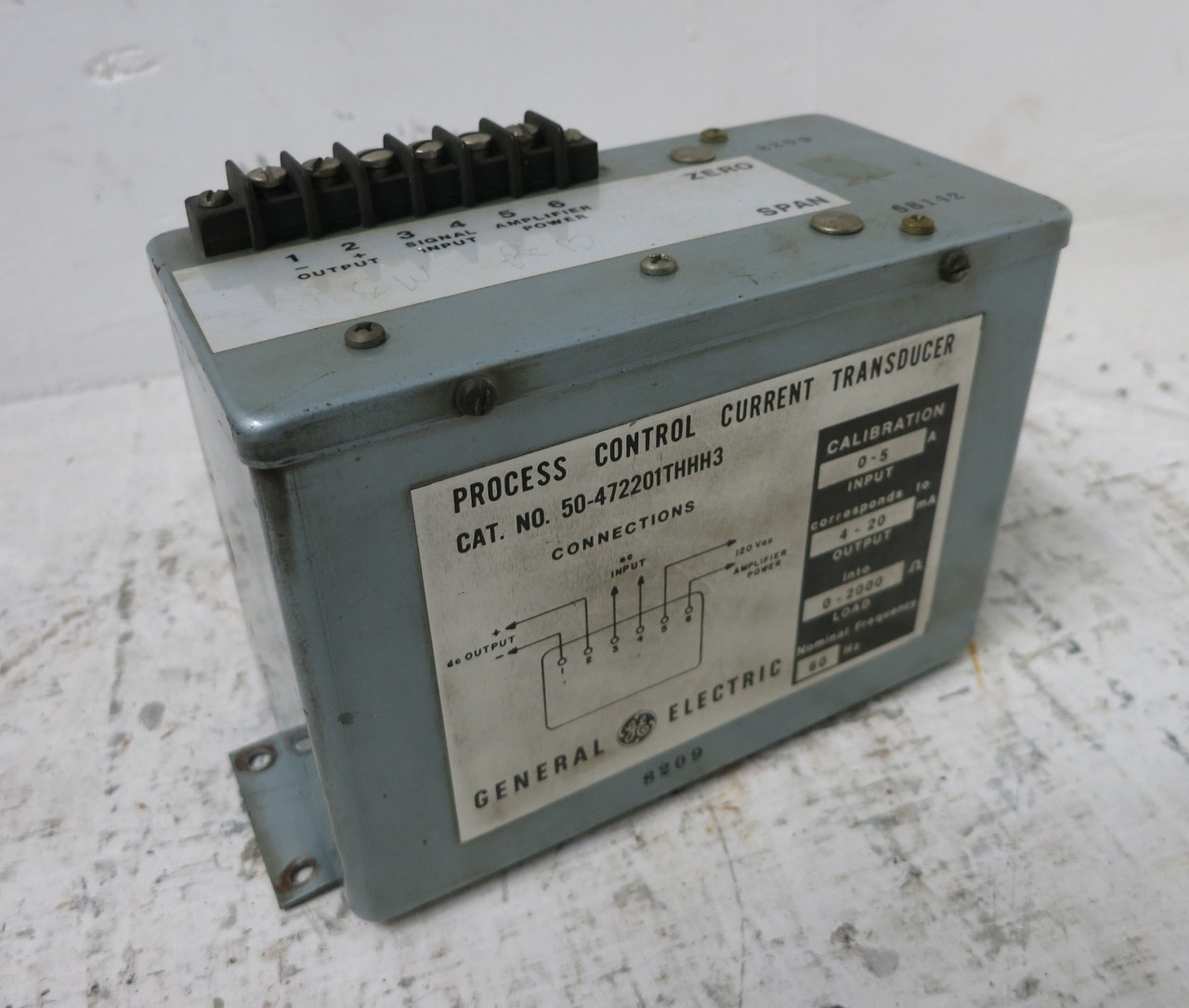 Image of GE 50-472201THHH3 Process Control Current Transducer 0-5A 0-20mA