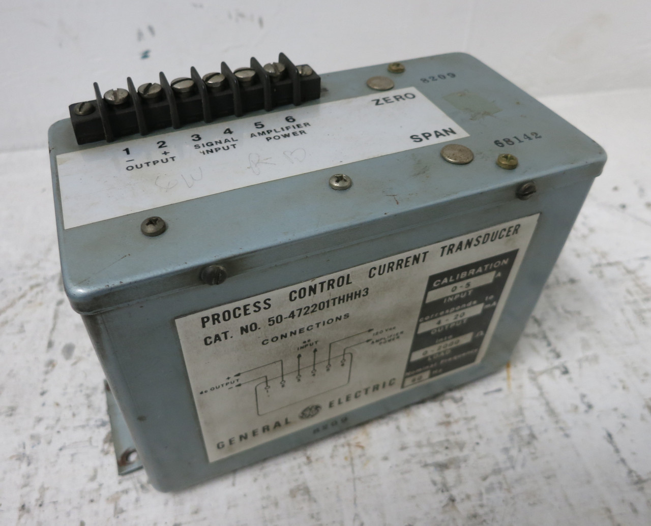 GE 50-472201THHH3 Process Control Current Transducer 0-5A 0-20mA (DW5922-1)