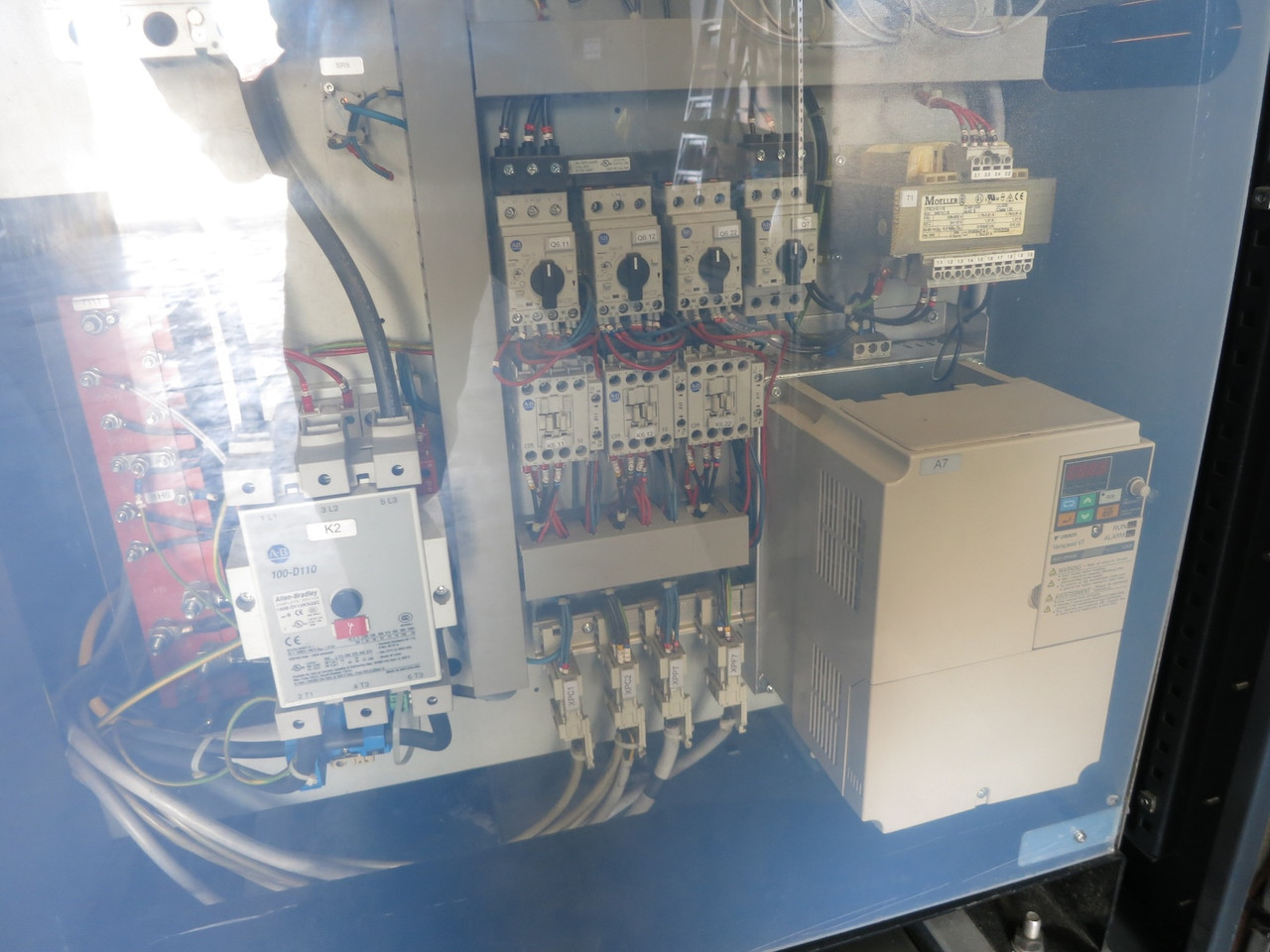 Baldwin TJUV155 S116 Process Control Drive Cabinet CIMR-V7AZ45P5 UV PLC 100-D110 (DW5921-1)