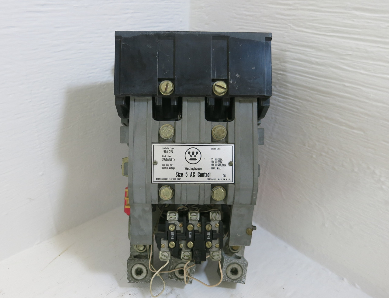 Westinghouse GCA-530 Size 5 Starter Style 20550A1G15 200 HP 480V Coil Sz5 (BJ0712-1)