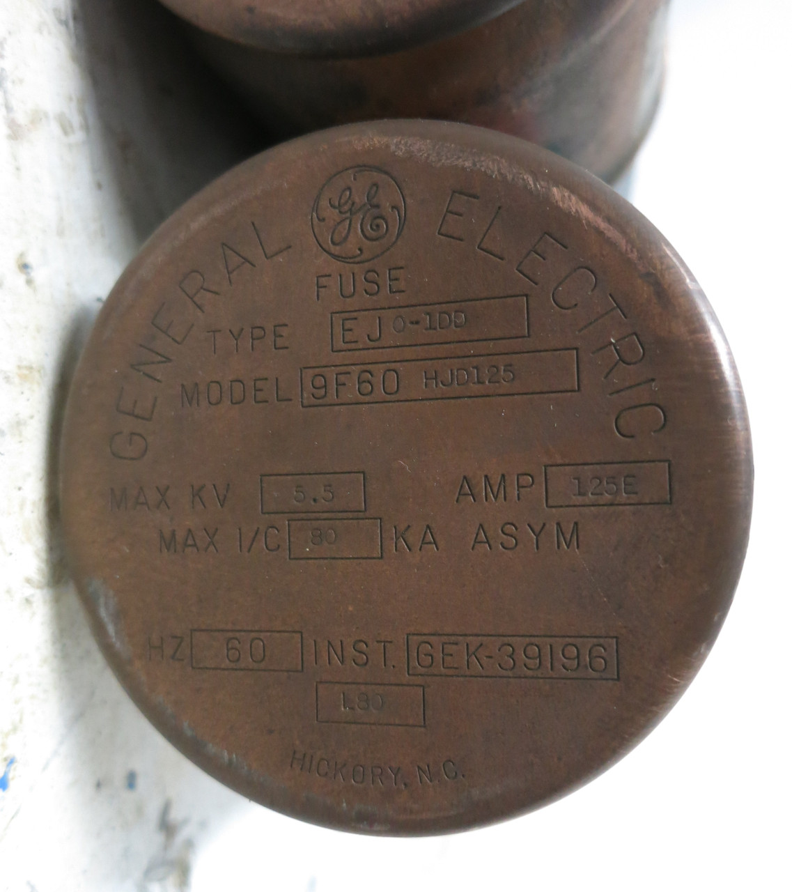 GE 9F60HJD125 Fuse 125E Amp 5.5kV Type EJ0-1DD 125A EJ0-1 DD Current Limiting (DW5931-3)