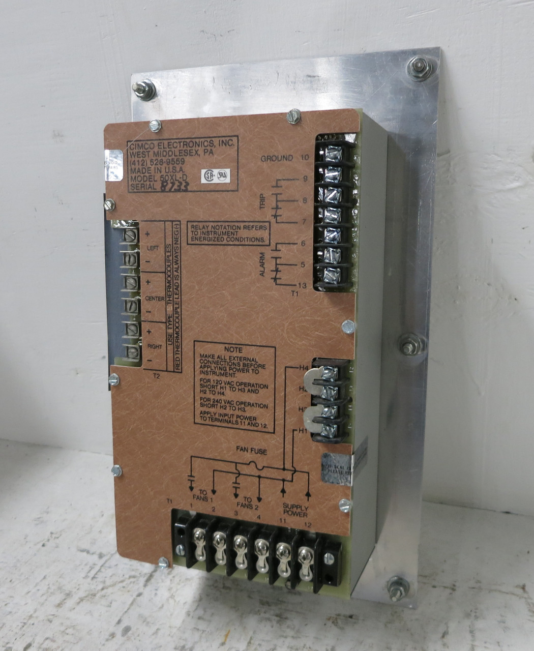 Cimco 50XL-D Transformer Winding Temperature Indicator Control Panel 50XLD (DW5938-5)